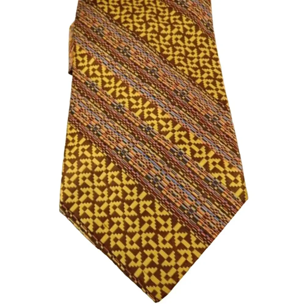 Vintage Wide Tie, Maroon, Tan and Brown Patterned and Textured Necktie